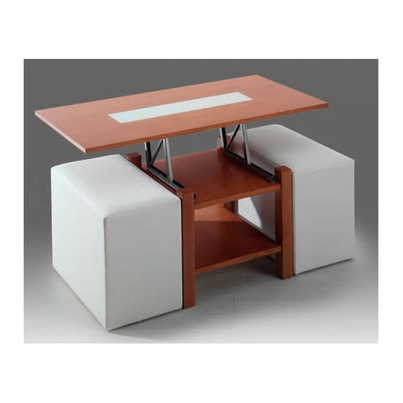 mesa de centro elevable color wengue