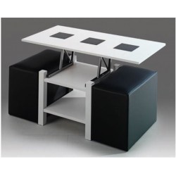 MESA DE CENTRO ELEVABLE MOD. MILÁN (PUFFS INCLUIDOS)