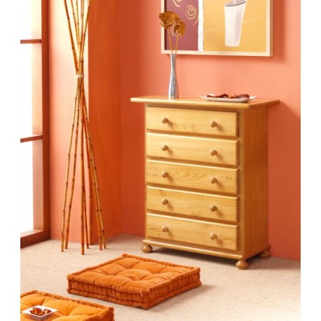 TAQUILLÓN PINO 5 CAJONES