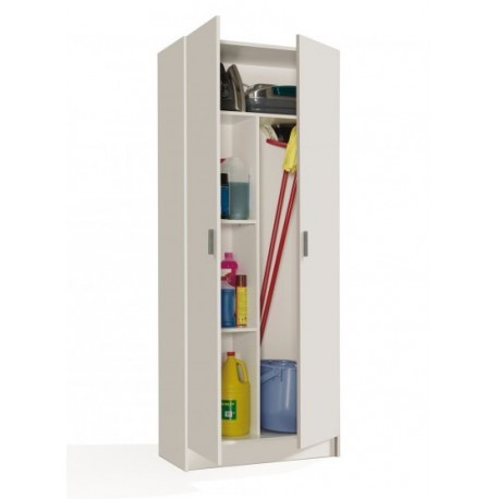 ARMARIO ESCOBERO 2 PUERTAS MOD. LANS BLANCO