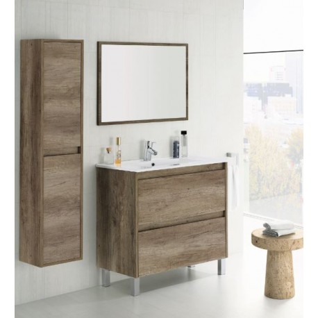 MUEBLE BAÑO 2 CAJONES CON ESPEJO MOD. ESTORIL